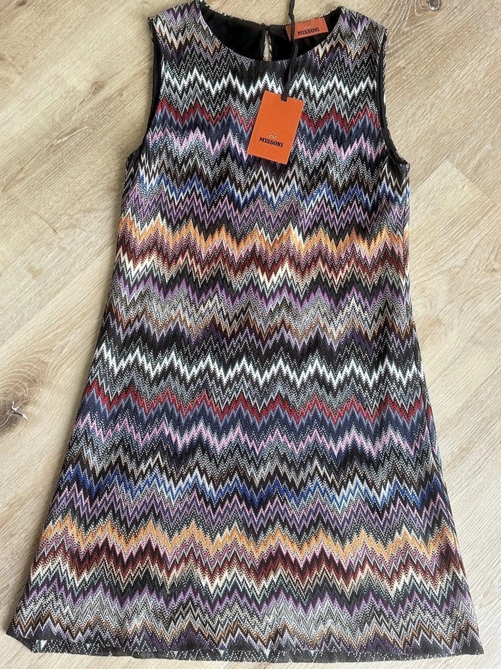 Missoni NWT Made in Italy Multicolor Zigzag Mini Dress Size 40